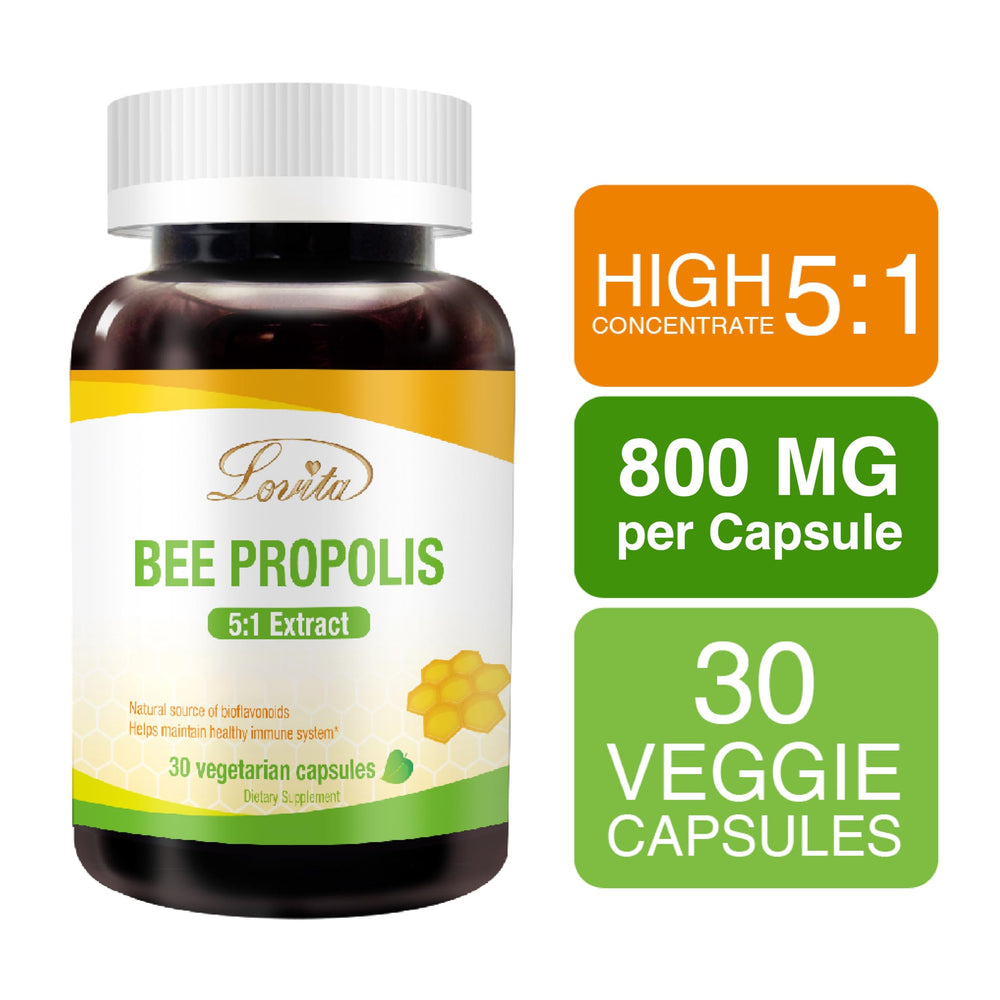 Lovita Propolis 5-1 concentration label highlights potent extract