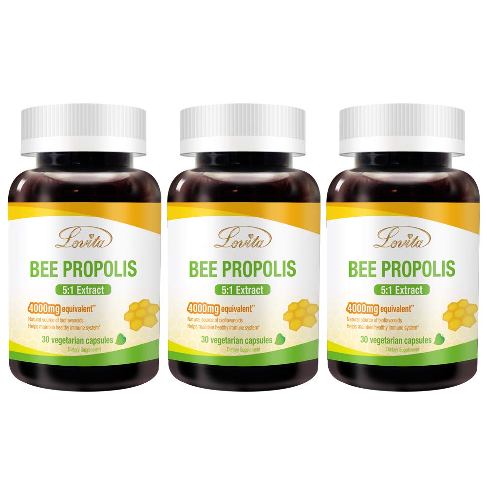 Lovita Propolis 800mg capsules bottle shows natural antioxidant support