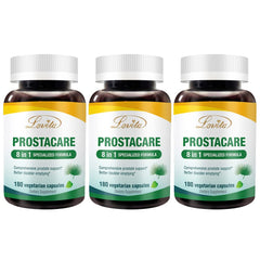 LOVITA Prostate Health bottle displaying the 8-in-1 formula for daily wellbeing
