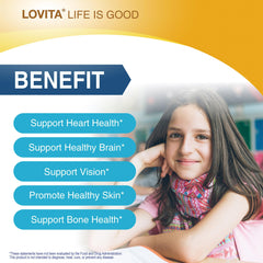 Lovita vitamin A and D labels show daily nutrient support possibilities.