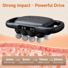 LOVMASSG portable massage device fits in a bag for travel.