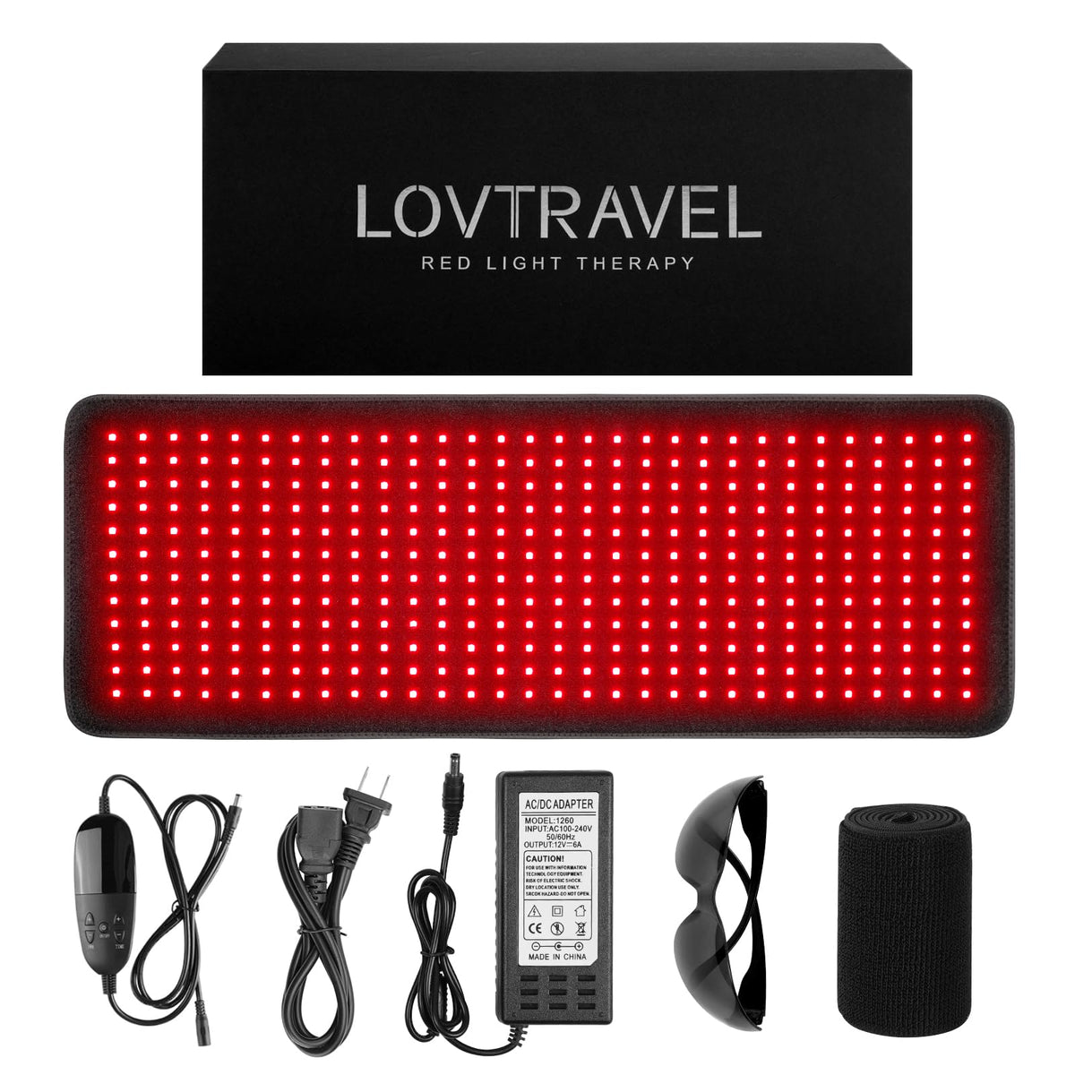 LOVTRAVEL 360-led red and infrared pad, broad treatment coverage for targeted muscle care.