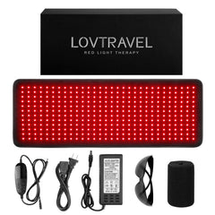 LOVTRAVEL 360-led red and infrared pad, broad treatment coverage for targeted muscle care.