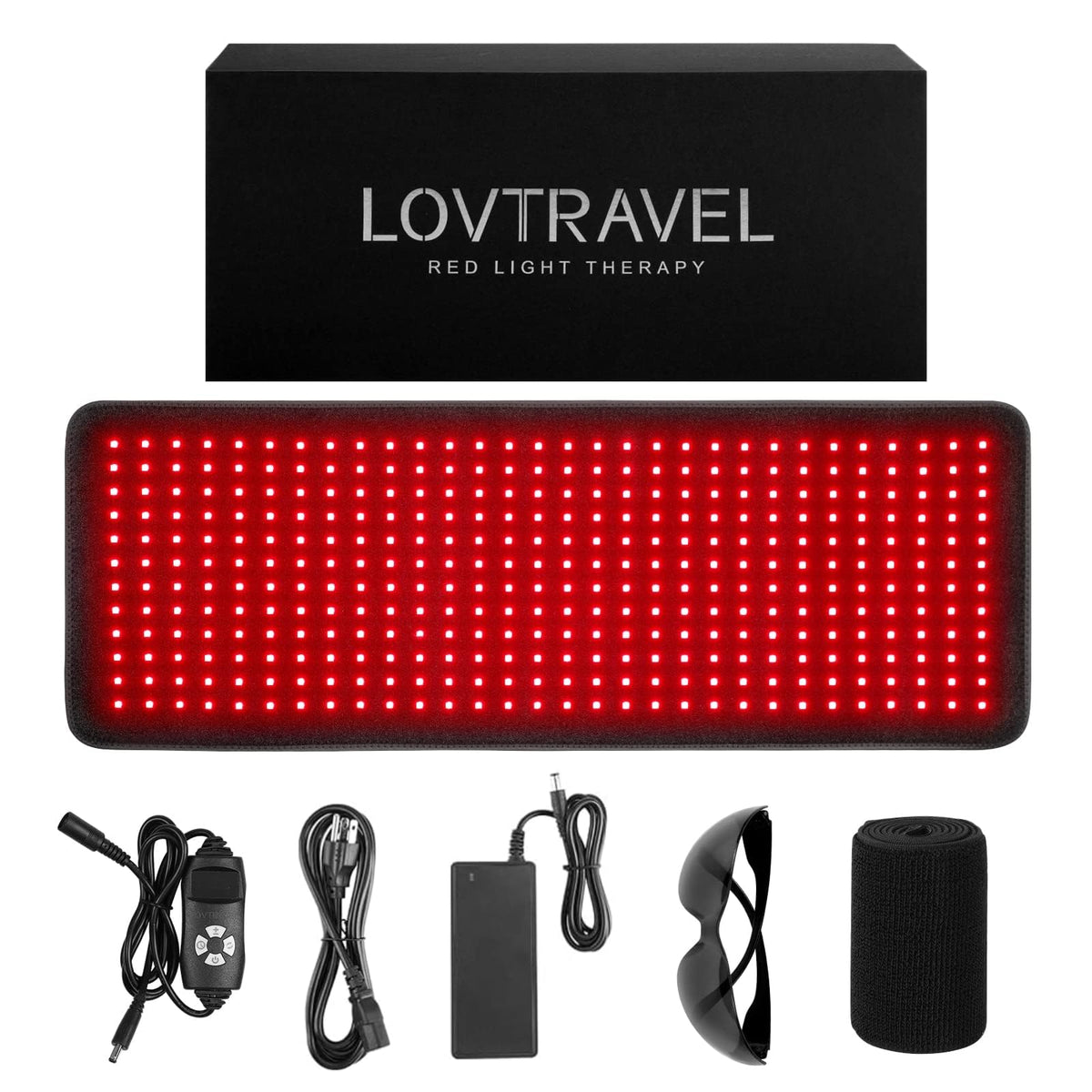 LOVTRAVEL 360pcs LED red and infrared pad covers a large treatment area.