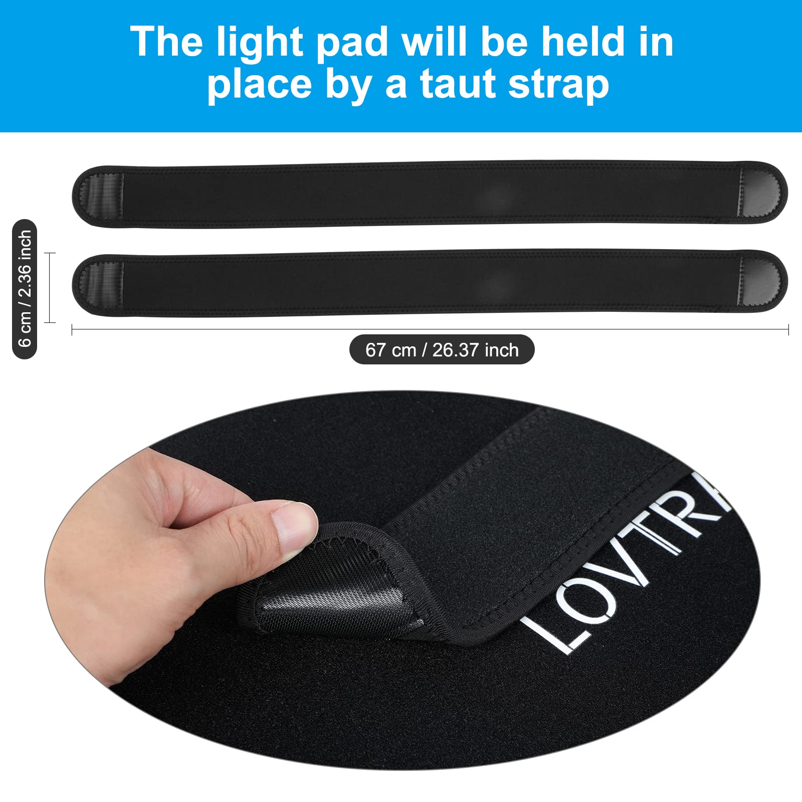 LOVTRAVEL 660nm red light array penetrates deep near joints.