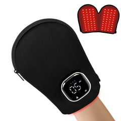 LOVTRAVEL 660nm red light glove top-view showing full hand coverage for therapy