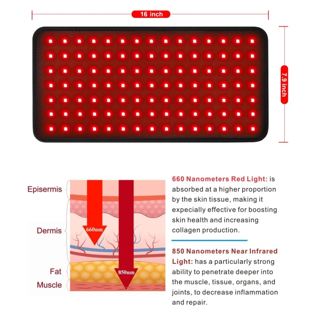 LOVTRAVEL 660nm red light emission targets surface tissues for visible effects.