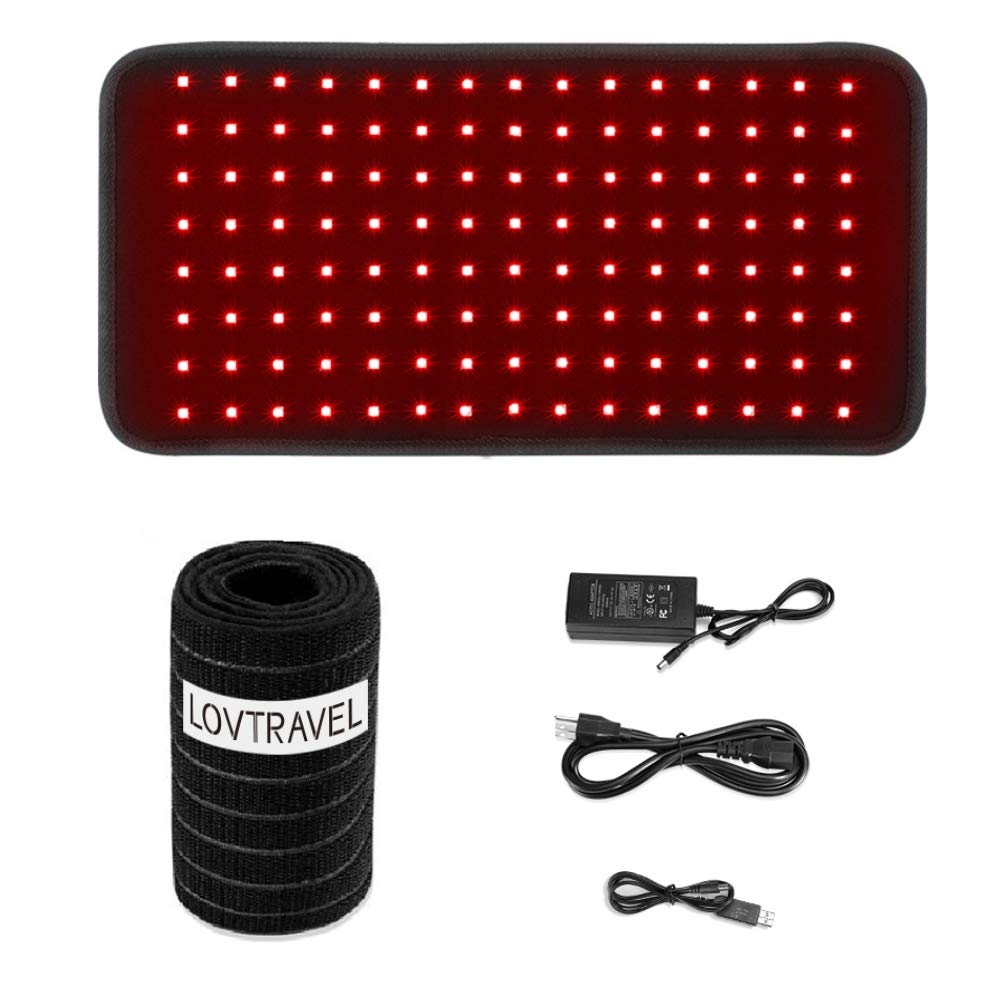 LOVTRAVEL red and infrared therapy pad with 360 LEDs for full-area treatment.