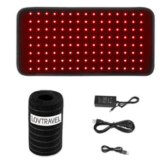 LOVTRAVEL red and infrared therapy pad with 360 LEDs for full-area treatment.