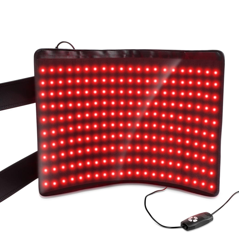 LOVTRAVEL red light therapy pad covers leg area for targeted relief.
