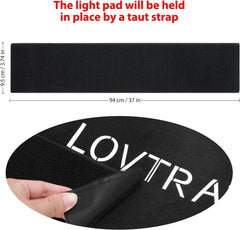 LOVTRAVEL wearable wrap positioned on the back for convenient application.