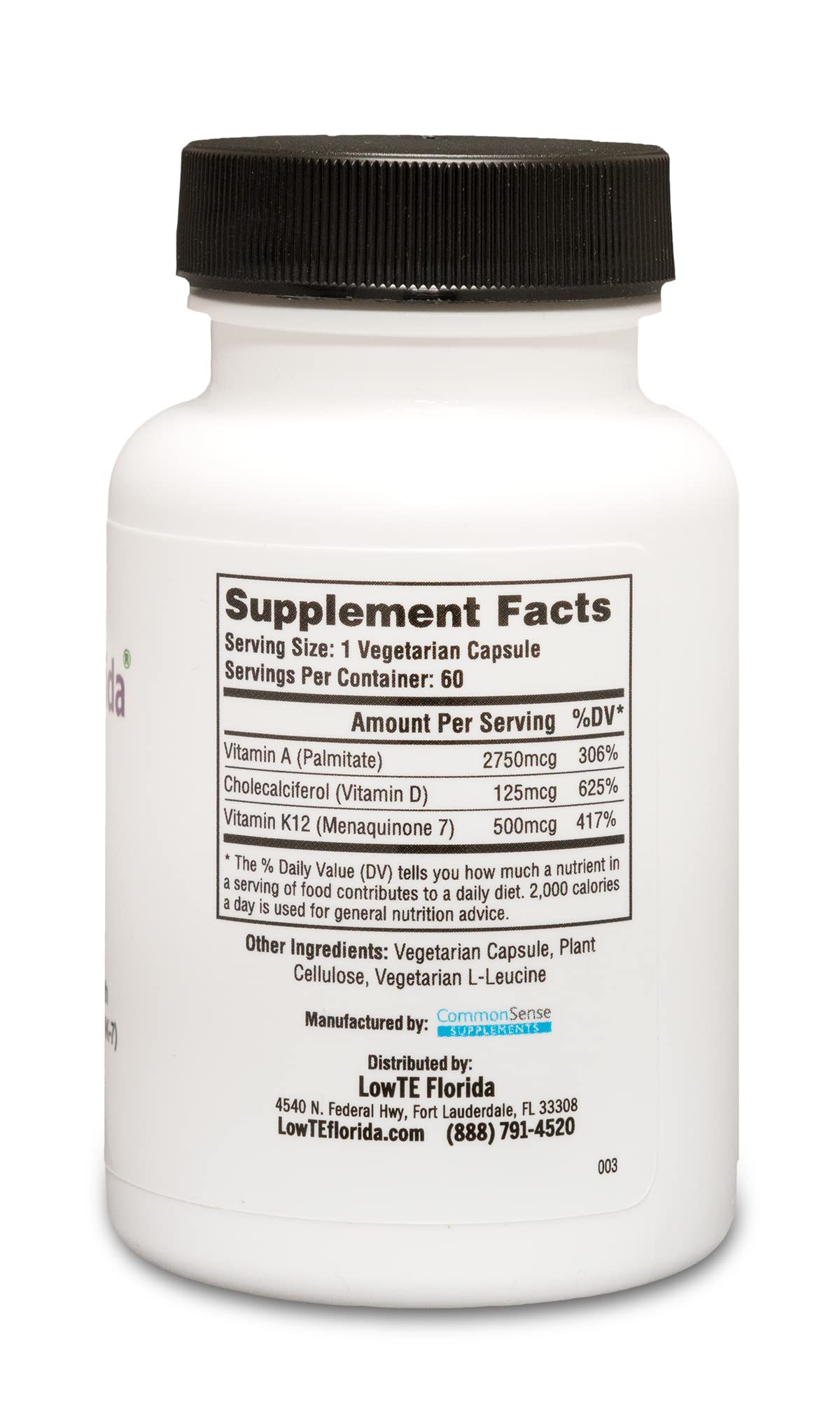 LowTE Florida ADK5 capsules on white background supporting bones and teeth