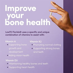 LowTE Florida ADK5 vitamin D3 bottle supports bone and immune health
