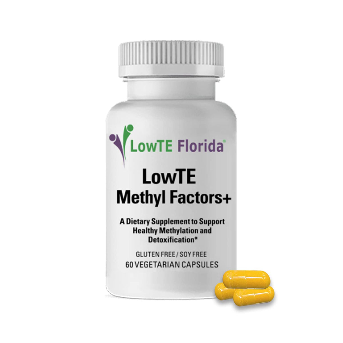 LowTE Florida Methyl Factors+ bottle front highlighting daily energy support.