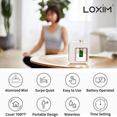 LOXIM Pride diffuser on desk enhances focus with quiet aroma.