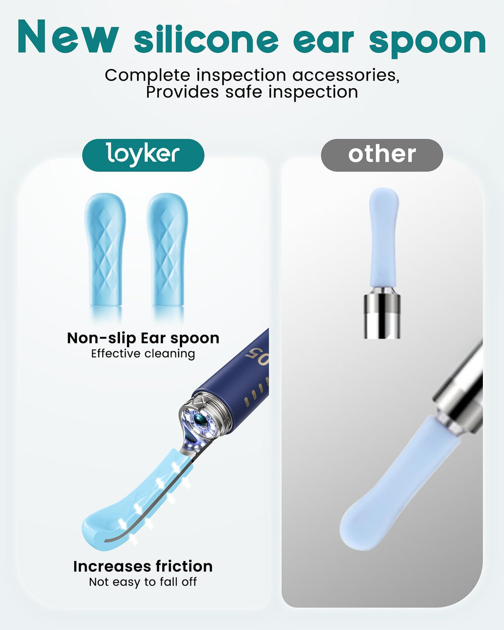 Loyker 6-LED lighting and 360° view illuminate the ear canal clearly