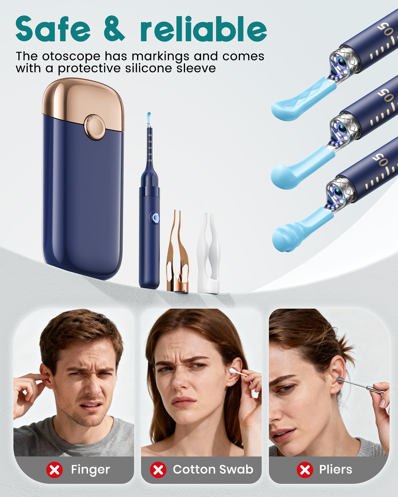 Loyker silicone ear spoon design offers non-slip use and safe handling