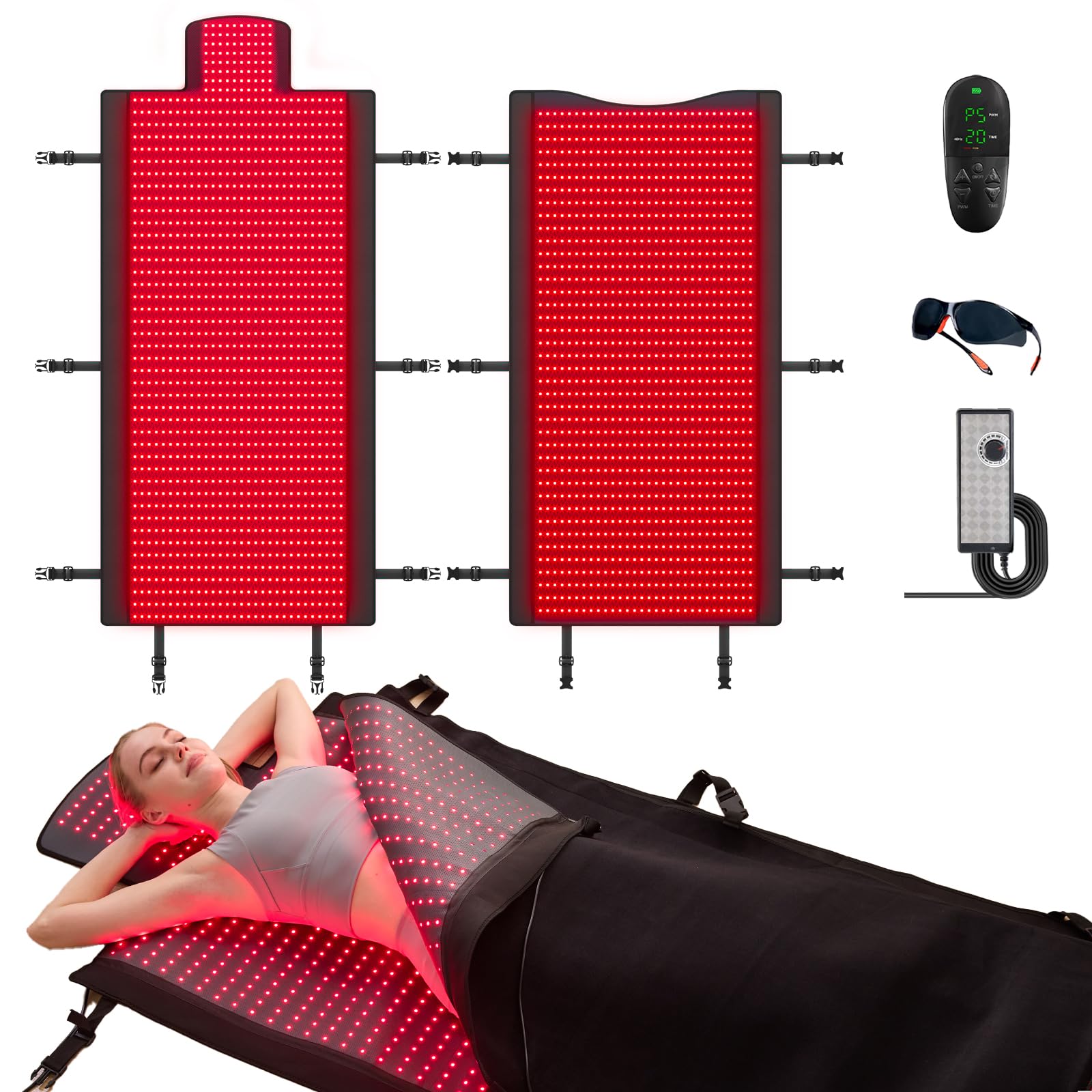 LPKP extra-large red light mat with full-body coverage for at-home therapy.