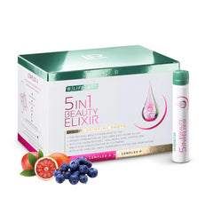 LR Health & Beauty Lifetakt Elixir bottle on a vanity, promoting skin and hair vitality.