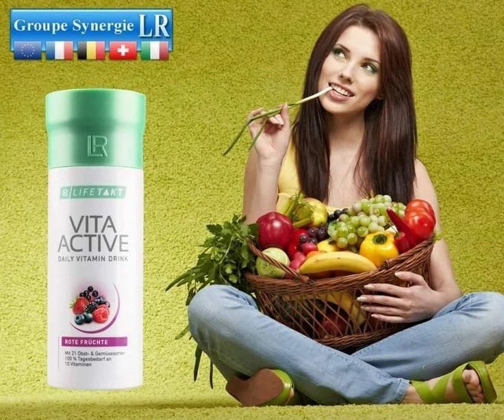LR Health & Beauty Vita Active Red Fruit Drink ingredients highlight red fruit extracts and plant-based formula.
