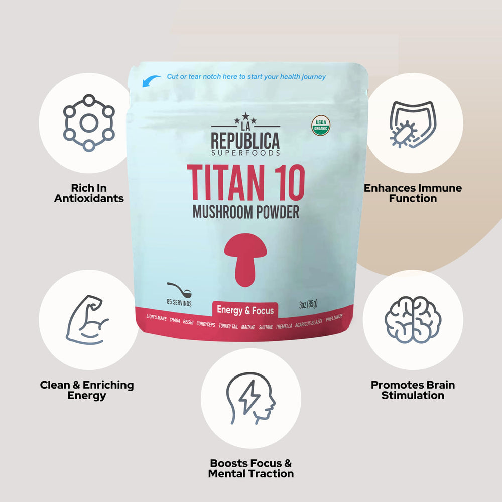 LRLA Titan 10 smoothie shot highlights versatile gut-friendly powder use