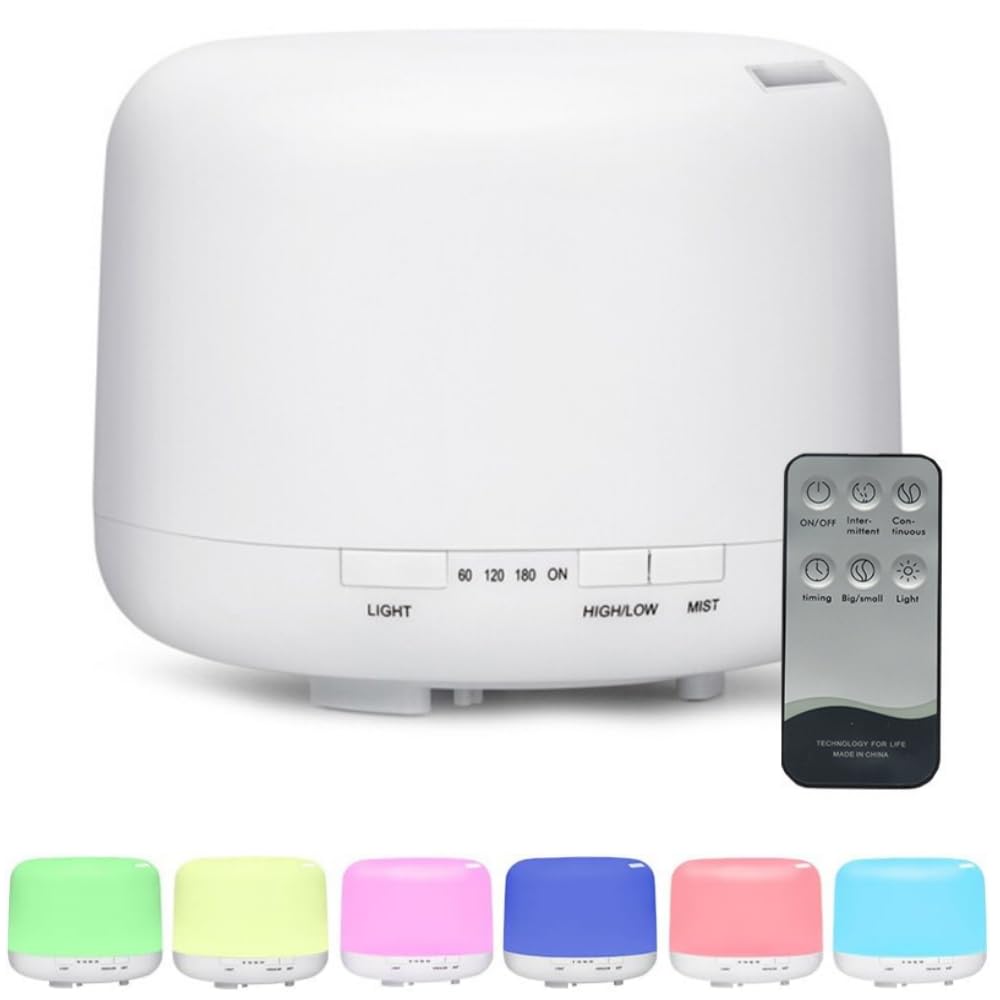 LSLCQW diffuser front view with 500ml tank for long-lasting aromatherapy sessions.