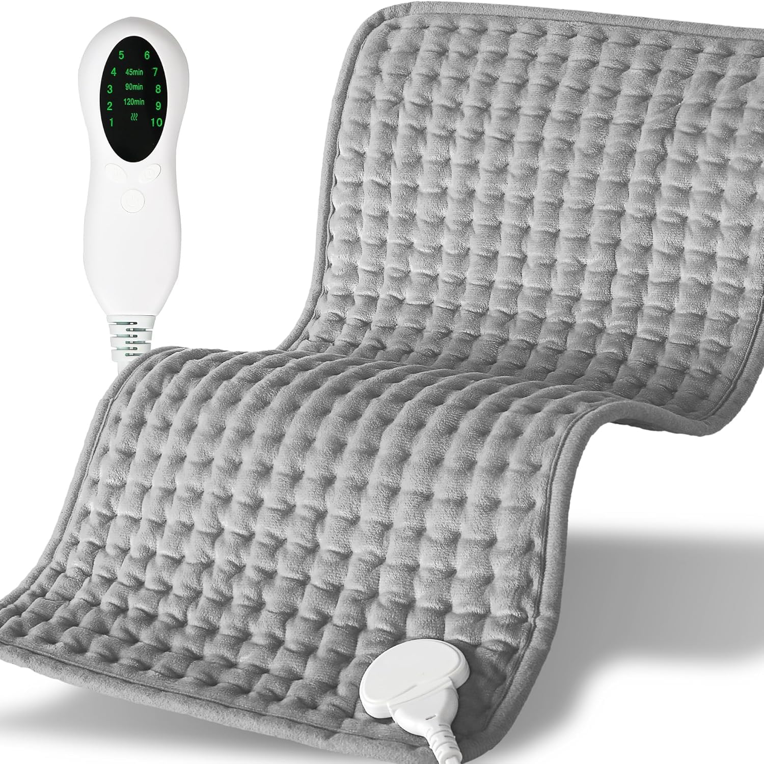 LSLCQW heating pad on back and shoulder for warmth and comfort