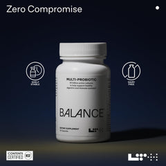 LTH Balance Multi Pro 30B dairy-free icon signals clean ingredient profile.