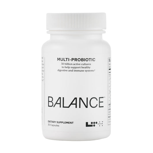 LTH Balance Multi Pro 30B bottle highlights high-potency probiotic for daily gut balance.