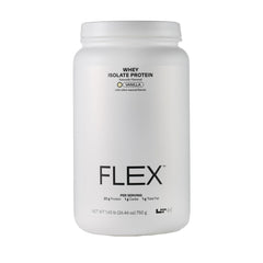 LTH Flex Whey Isolate vanilla bottle pour demonstrates lactose-free protein for post-workout recovery
