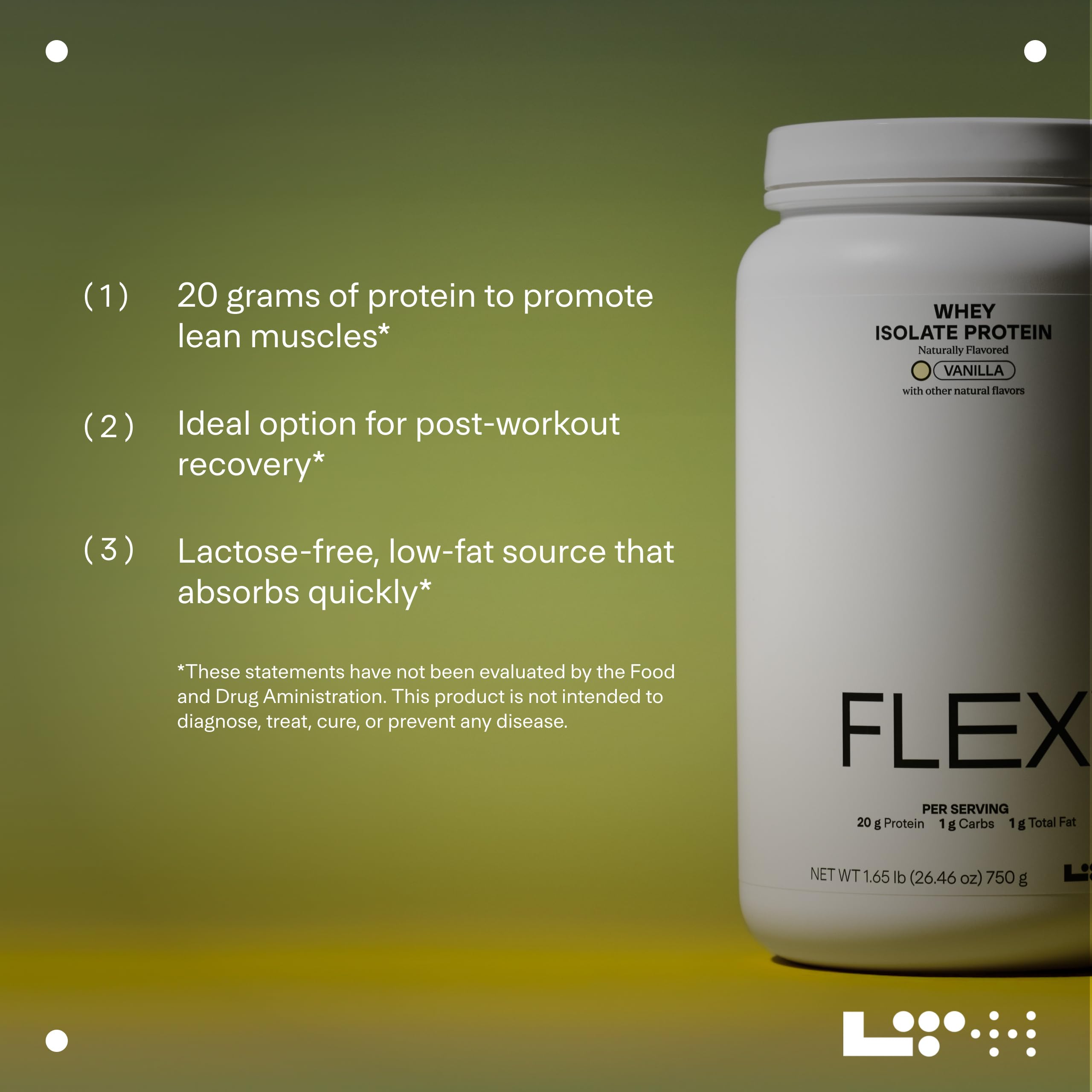 LTH Flex Whey Isolate vanilla container signals packaging trusted by Life Time members