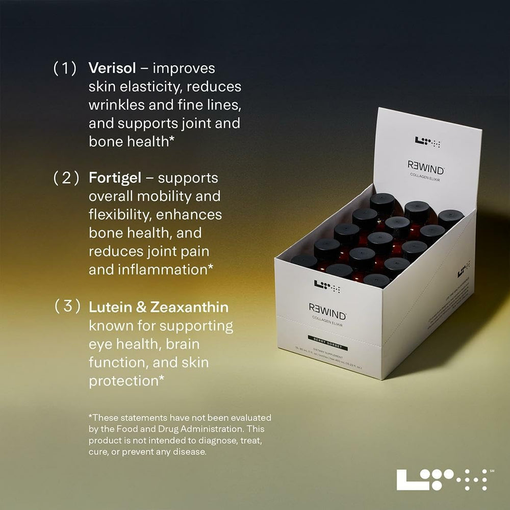 Berry-sorbet shot in glass with LTH Rewind, ideal for a refreshing daily ritual