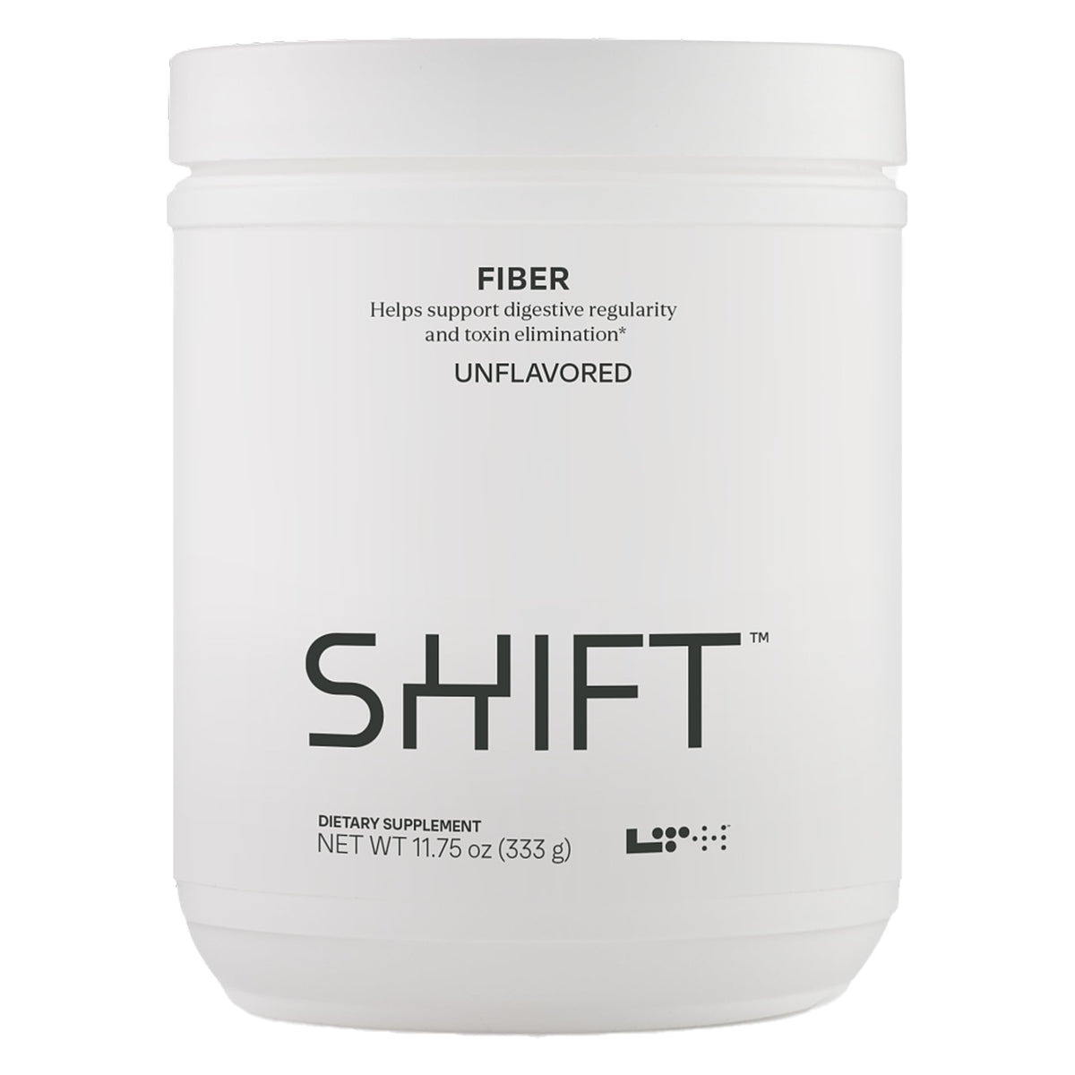 LTH Shift unflavored bottle with prebiotic fiber for daily gut support.