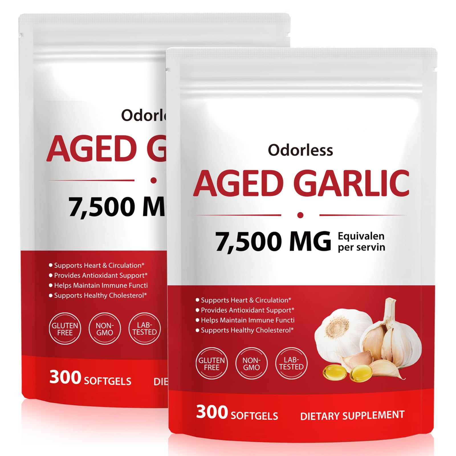 LTQXGT Garlic Softgels bottle showcasing odor-controlled formula for daily use.