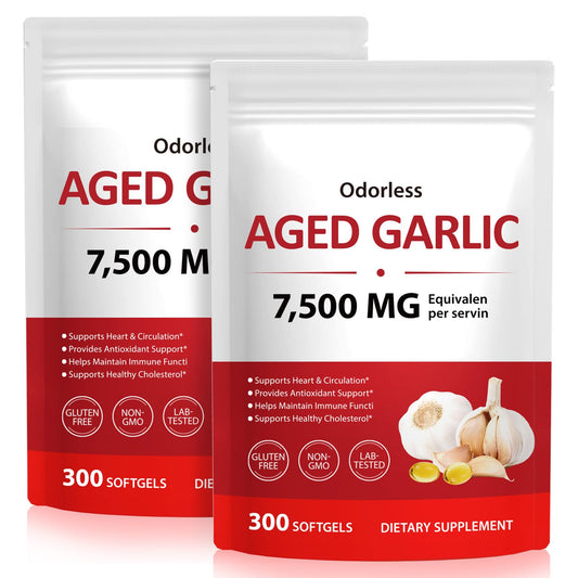 LTQXGT Garlic Softgels bottle showcasing odor-controlled formula for daily use.