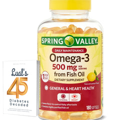LUAL omega3 500mg bottle on a kitchen counter, supporting daily heart and brain wellness