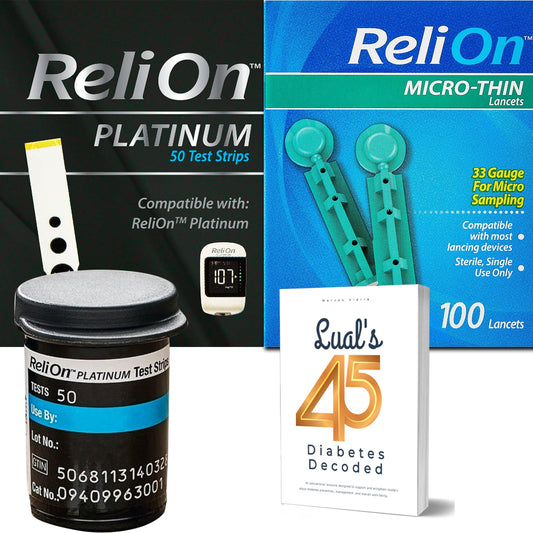 LUAL Platinum test strips 50-count bundle for quick glucose checks.