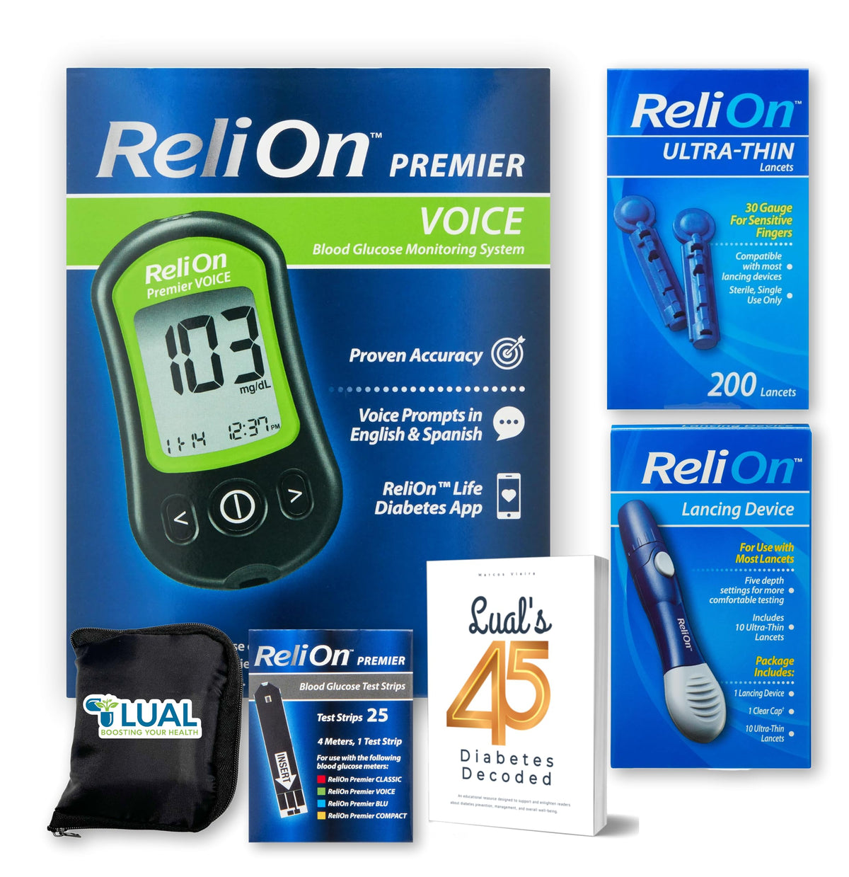 LUAL Premier VOICE monitor display shows a large, easy-to-read screen for quick checks
