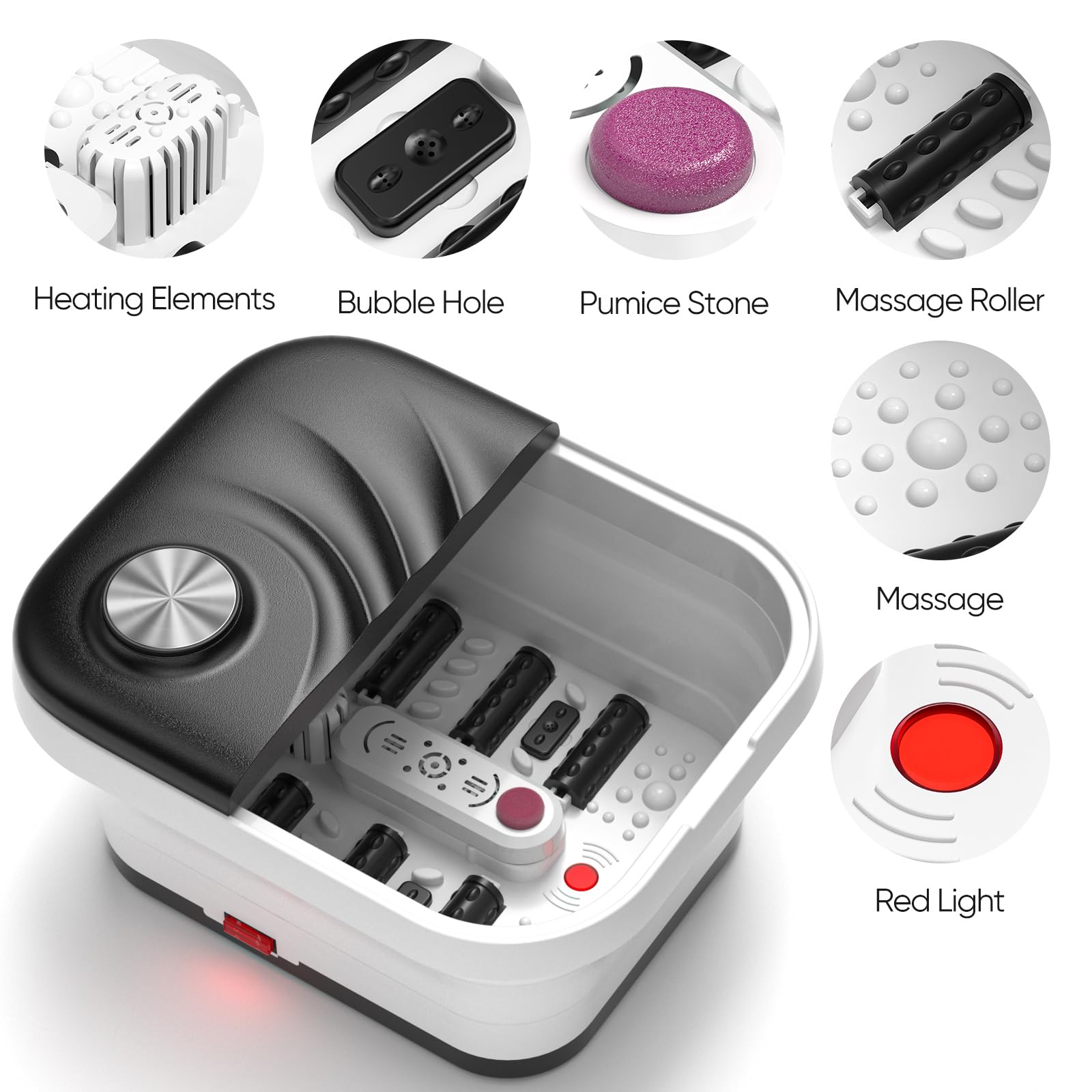 LUBBYGIM foot spa with bubbles providing relaxing jet therapy