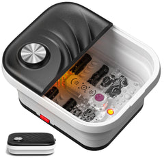 LUBBYGIM collapsible heated foot spa showing compact design for easy storage
