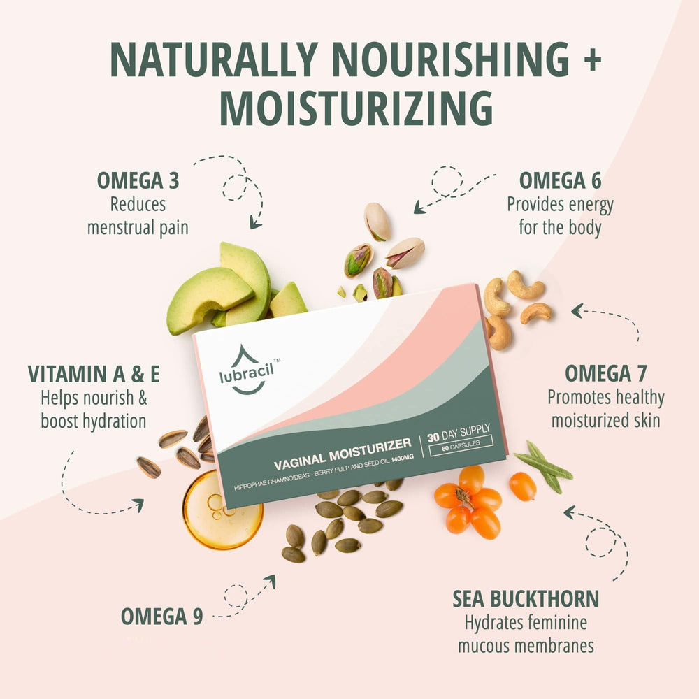 Lubracil vegan capsules designed for easy daily use and wellness.