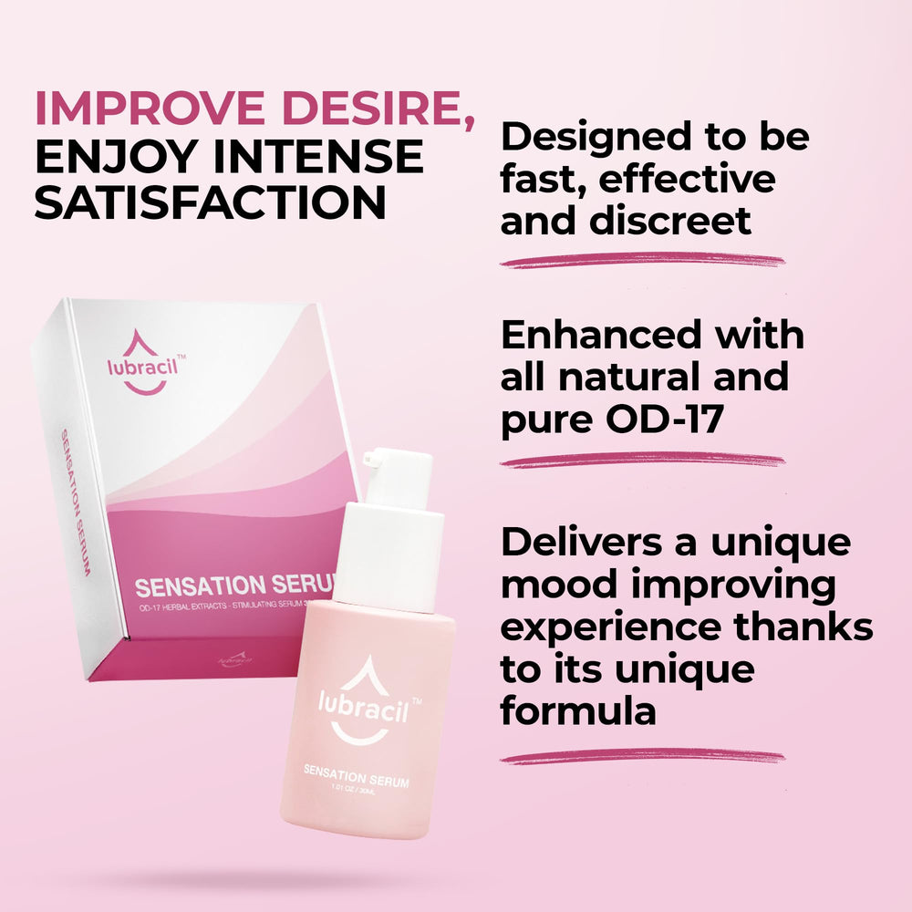 Lubracil Sensation Serum texture showcased for deep moisture and smooth contact