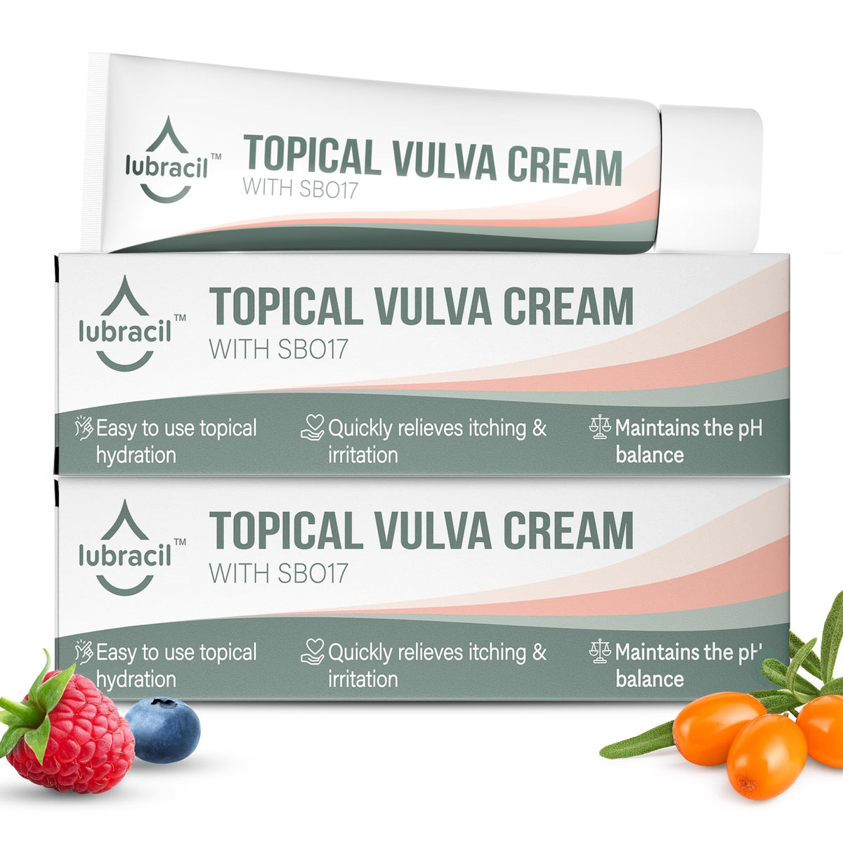 Lubracil topical vulva cream bottle offers quick, gentle daily relief for intimate comfort