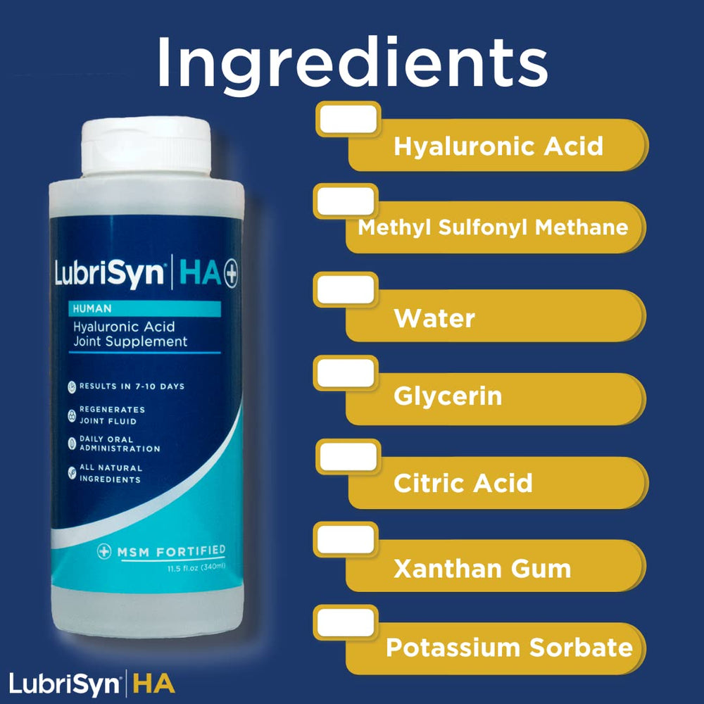 USA-made seal on Lubrisyn HA with MSM packaging indicating quality.