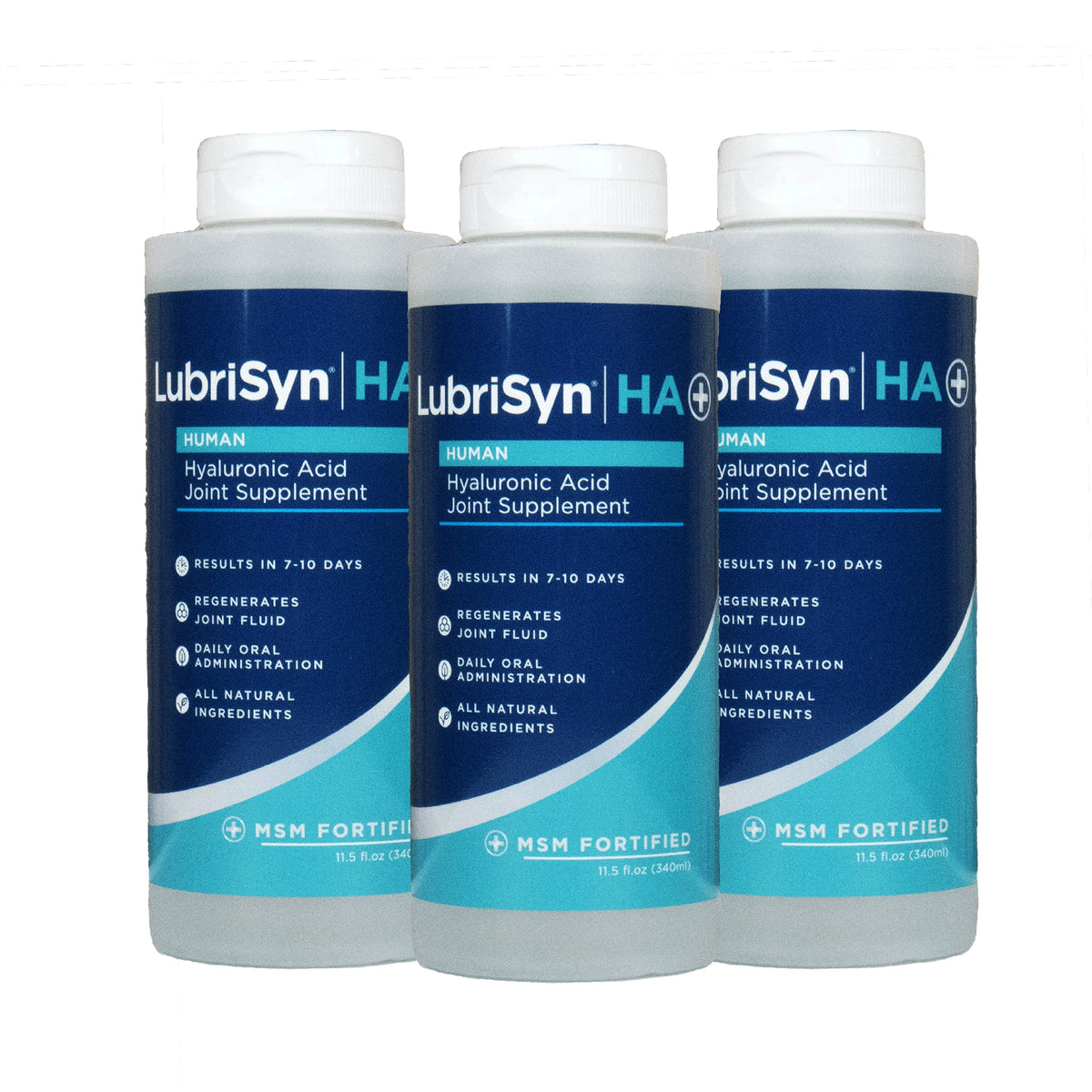 LubriSyn hyaluronic acid liquid bottle supports daily joint hydration and comfort.