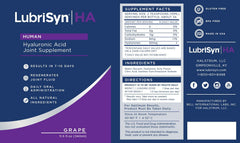 LubriSynHA grape flavor pour demonstrates easy daily dosing for mobility.