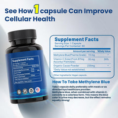 Lucemed Methylene Blue cocoa powder component highlighting natural vitality