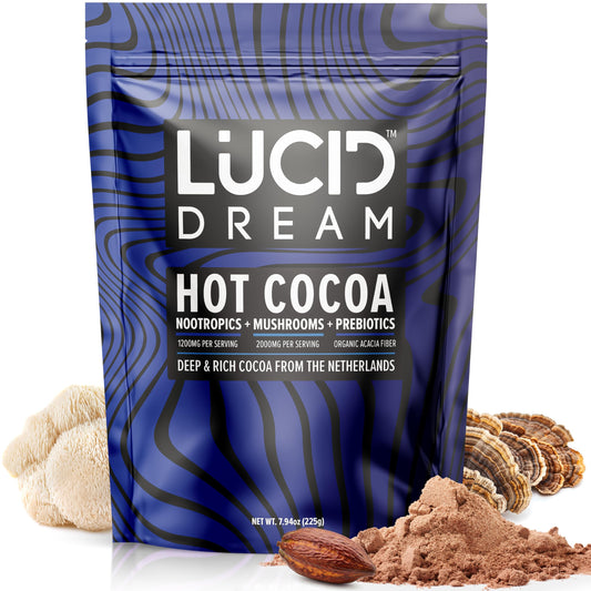 Lucid Dream Mushroom Hot Cocoa night time cup promotes calm before bed
