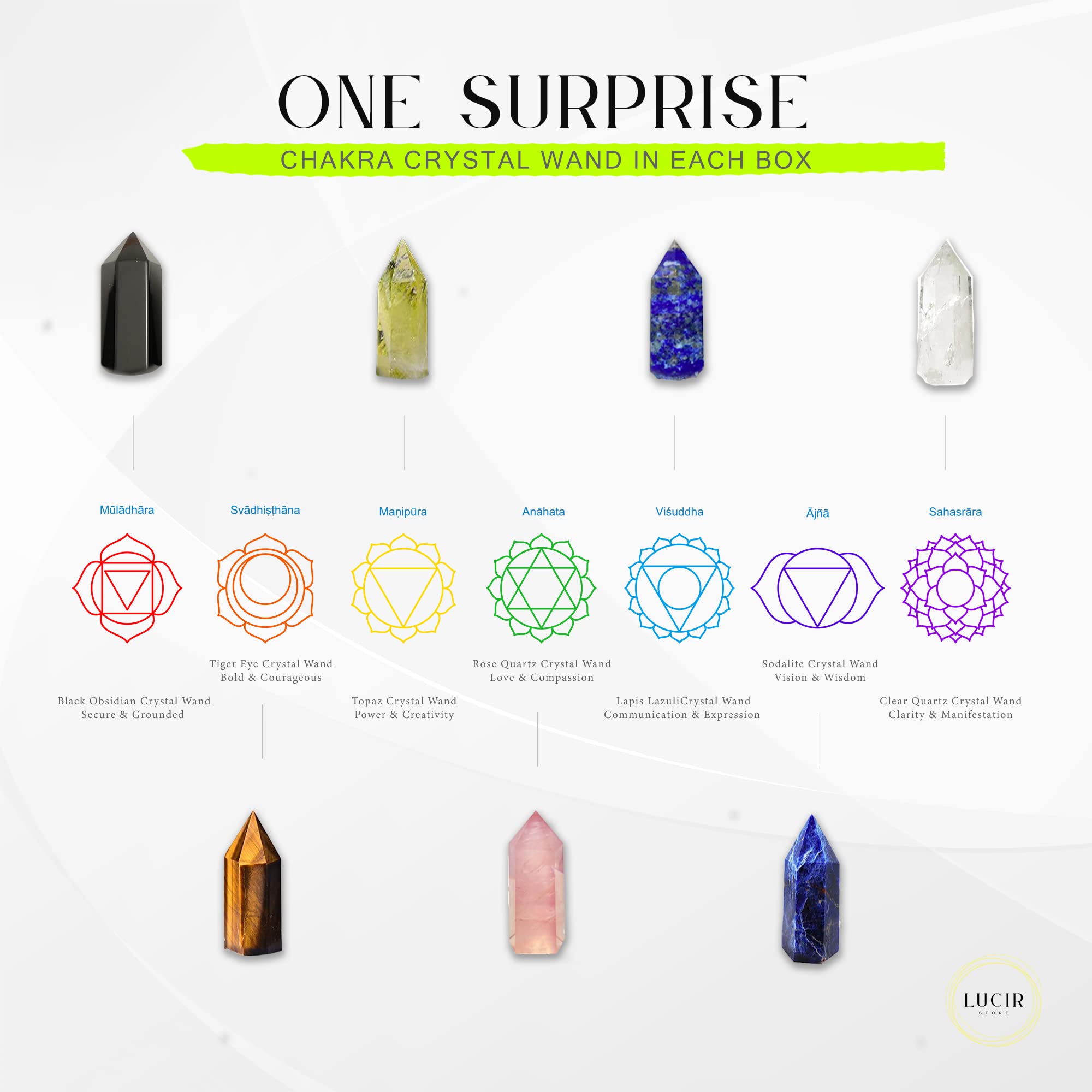 Lucir Store Healing Chakra candle with rose quartz promotes heart healing and emotional ease.