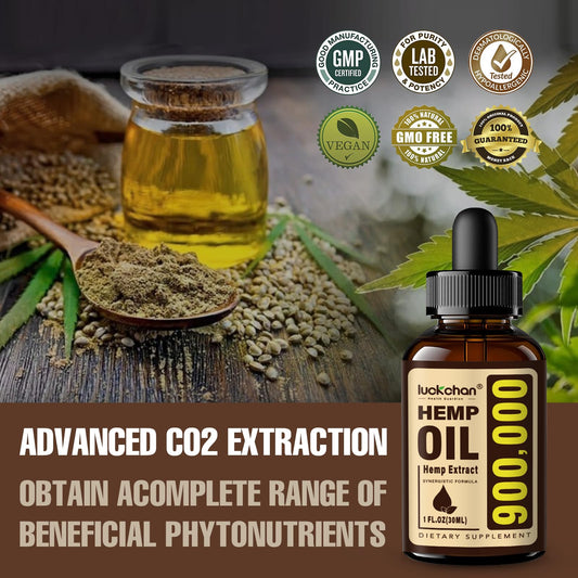LUCKCHAN premium hemp oil 4-pack drops for precise dosing and ease.